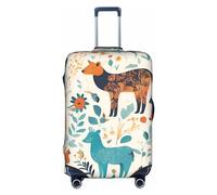 SSGVLPTO Cute Floral Animal Pattern 1 Print Anti-scratch Luggage Cover, Suitcase Protective Case, Washable Cover, White, X-Large, White, X-Large