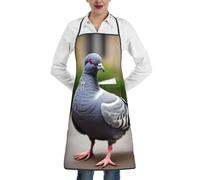 SSGVLPTO Grey Pigeon Print Kitchen Apron with Pockets Apron for Home Kitchen Cooking Cooking Gardening, White, One Size, White, One size