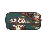 SSGVLPTO Many Owls on Tree Branches print Stationery Organiser, Double Zip Large Pencil Pouch, Portable Pencil Pouch