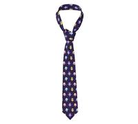 SSGVLPTO Men's Tie Colorful Monsters Cartoon Print Tie Formal Fashion Tie Fit for Groom Best Man Business Travel Black One Size, Black, One size
