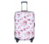 SSGVLPTO Red Roses Floral Printed Luggage Cover, Luggage Protection Cover, Wear Resistant Cover, White, Large, White, L