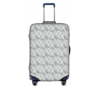 SSGVLPTO Silver Geometric Figure Printed luggage cover, luggage protection cover, wear-resistant luggage cover, White, L