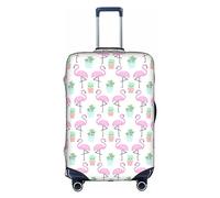 SSGVLPTO Tropical Flamingo Cute Cactus Printed luggage cover, luggage protection cover, wear-resistant luggage cover, White, L