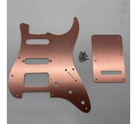SSH 11 Hole Strat Electric Guitar Pickguard and Rose Gold Anodized Aluminum Backplate Modern Style for Fender USA and Mexico Made Standard Stratocaster Style