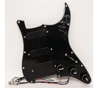 SSH Guitar Prewired Loaded Pickguard Active Pickups Set for Fender ST Guitar Compatible with EMG Style Active Humbucker Pickups System,Solderless Wiring Upgraded Guitar Kit (Black)