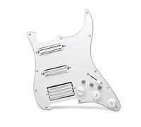 SSH High Output Loaded Prewired Scratchplate Coil Splitting 2 Humbucker With Coil Pickup Electric Guitar Pickguard (Color : White pickup)