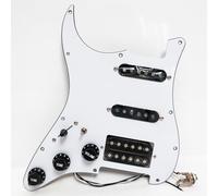 SSH Left Handed Guitar Prewired Pickguard Pickup Set For Fender Strat Style Electric Guitar, with Alnico V Single Coil & Humbucker Pickups, Copper Shaft Pots, High Output Wiring Harness Assembly
