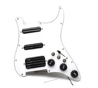 SSH Loaded Prewired Scratchplate Coil Splitting 2 Humbucker 4 Coil Pickguard Pickup With Single Cut Converter Pickup (Color : White with Bk)
