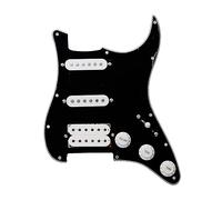 SSH Pickguard Electric Guitar Pickguard And Black White SSH Loaded Prewired Scratchplate Assembly (Color : Bk white pickup 3)