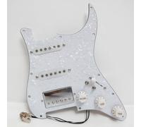 SSH Prewired Loaded Pickguard Compatible with Fender Strat Style Electric Guitar, Alnico V Single Coil & Humbucker Pickups, Coil Split Function, Copper Shaft Pots, Complete Wiring Harness Assembly
