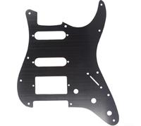 SSH Style Metal Guitar Pickguard with 11 Holes Scratch Plate Aluminum Replacement for Electric Guitars Designed for Easy Installation (Black)