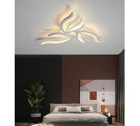 SSHIRUYI Dimmable LED Ceiling Light Flower Shape Bedroom Ceiling Lights Colour Changing Chandelier Lamp with Remote Control Acrylic Lighting Fixture for Living Kids Room Office (White, 3heads 30W)