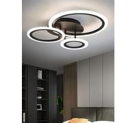 SSHIRUYI Modern LED Ceiling Light Black Ceiling Lamp Dimmable LED Ceiling Lamps with Remote Acrylic Design Smart Bedroom Lighting for Bedroom Kitchen Hallway Office 3000-6000K (55cm)