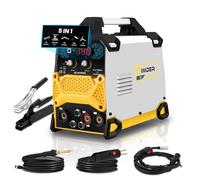 SSIMDER 140A 5-in-1 Multiprocess Welder 220V - MIG/Stick/Lift TIG + Plastic Welder & Soldering Iron, IGBT Inverter for Auto Repair, Farm Maintenance, Home DIY & Metal Fabrication