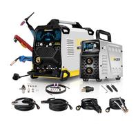 SSIMDER MIG Welder 200A Plasma Cutter Welder Combo 10 in 1 multiprocess Welder Pulse MIG/Gas MIG/Flux Core/HF TIG/Stick/Cut Aluminum Welder Welding Machine with Lift TIG/Stick Welder for Home DIY