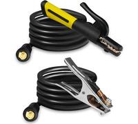 SSIMDER Welding Stinger Electrode Holder with Lead and Ground Clamp, Supports Dinse 10-25 & 35-50 Connectors, 600A Heavy Duty Welding Rod Holder for ARC Stick Welding, Home DIY, Auto Repair