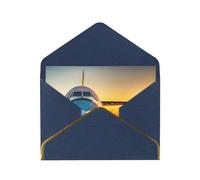 SSIMOO All Purpose Sunset Aeroplane Cards Ideal for Weddings and Thank You Messages Made from Premium Pearl Paper