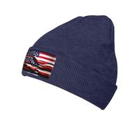 SSIMOO American Flag Velvet Tufted Style, Stretch Brimless Hat, Knitted Wool Beanie, USA Flag, One Size, united states flag, One size