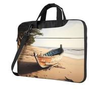 SSIMOO Boat On The Beach Stylish And Lightweight Laptop Messenger Bag,Handbag,Briefcase,Perfect For Business Travel