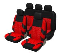 SSIMOO Car Seat Covers for KIA Soul I (AM) 2009-2014, Cloth Car Seat Cushion Full Set Breathable Washable Front Rear Protectors Accessories,B/Red