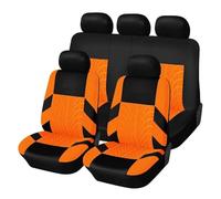 SSIMOO Car Seat Covers for Opel Corsa F/e-Corsa 2019-2023, Cloth Car Seat Cushion Full Set Breathable Washable Front Rear Protectors Accessories,G/Orange