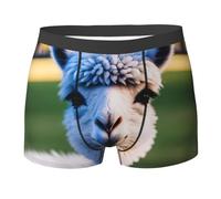 SSIMOO Cute Llama Premium Elastic Sweat-Absorbent Boxer Briefs,The Ultimate Elastic Boxer Shorts