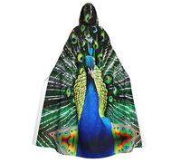 SSIMOO Fresh Peacock Eye-Catching Cosplay Costume Cape for Women - Unisex Vampire Cloak for Halloween., Fresh Peacock, One size