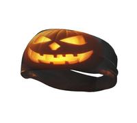 SSIMOO Halloween Pumpkin Fitness Headband,Sweat Absorption Belt,Yoga,Running,Traveling,Quick Drying Ventilation, Black