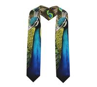 SSIMOO Peacock Feather Adult Graduation Stole,Exquisite Graduation Stole,Personalized Graduation Gifts,Unisex, Peacock Feather2, One Size