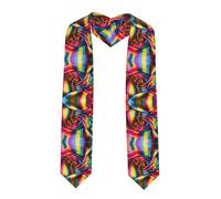 SSIMOO Rainbow Striped Adult Graduation Stole,Exquisite Graduation Stole,Personalized Graduation Gifts,Unisex, Rainbow Striped, One Size