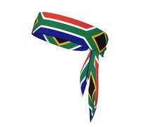 SSIMOO South African Flag Print Sports Headband,Adjustable,Stylish Comfort,Ideal for Any Sports Activity, Black