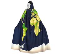 SSIMOO World Map Unisex Cloak Encouragement Vampire Cape for Halloween A Must-Have Party Outfit for Men and Women, World Map, One Size, world map, One Size