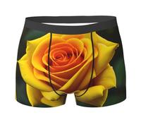 SSIMOO Yellow Rose Picture Premium Elastic Sweat-Absorbent Boxer Briefs,The Ultimate Elastic Boxer Shorts