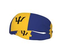 SSIULUS Flag of Barbados Versatile Sports Sweatband - Stretchable and Moisture-Wicking Headband for Yoga,Fitness,Basketball , Black, FHD-10906