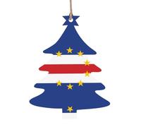SSIULUS Flag of Cape Verde Festive Christmas Wooden Ornaments - Vintage-Inspired Holiday Decorations
