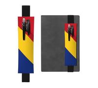 SSIULUS Flag Of Romania Adjustable Leather Pen Holder Bookmark - Premium Pen Pouch For Notebooks And Journals