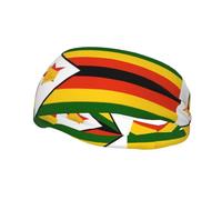 SSIULUS Flag of Zimbabwe Versatile Sports Sweatband - Stretchable and Moisture-Wicking Headband for Yoga,Fitness,Basketball , Black, FHD-10906
