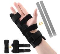 Ssiyiya Finger Splint Brace Trigger Finger Adjustable Brace for Ring & Pinky Finger, 2 Finger Brace Pinky Finger Splints for Finger Pain Relief, Knuckle Protector Broken Finger Immobilizer