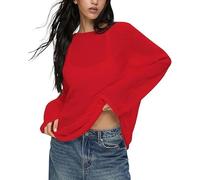 SSJDDS Women Long Sleeve Sheer Mesh Knit Sweater Pullover Tops Hollow Out Oversized See Through Summer Beach Outfits (02,l)