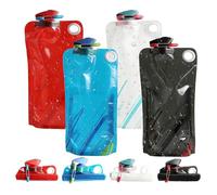SSJkeji 4-Pack 1000ml Foldable Collapsible Water Bottle - Reusable BPA Free Flexible Drink Pouch with Clip, Leakproof Sports Bottle for Outdoor Travel, Hiking, Biking, Running & Gym