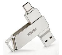 SSK 128GB USB C+A Flash Drive up to 200MB/s, Thumb(Jump) Drive Memory Stick