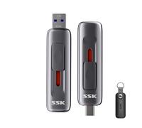 SSK 1TB SSD USB Memory Stick, transfer speeds up to 560 MB/s, with Fast Sliding Dual Flash-Drive Type-c +A USB3.2 Gen2 Solid State Drive for iphone 15/16/17、Android Phone、Laptop、Tablet、TV