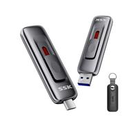 SSK 256GB Portable SSD External Drive, up to 560 MB/s read, with Sliding Dual-Drive Type-c +A，USB3.2 Gen2 Solid StateDrive for iphone 15/16/17 、Android 、Windows 、TV