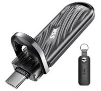 SSK 2TB External SSD USB C Drive Up to 2000MB/s, Portable SSD USB 3.2 Gen 2X2 Memory Stick, External Solid State Drives Ultra-Low Power Supports iPhone 15/16 Pro ProRes Mac/WTG/Android, Zinc Alloy