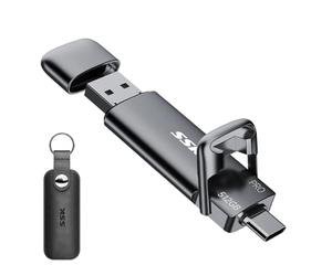 SSK 512 GB SSD Dual USB C Stick Up to 1000MB/S, Fast External SSD Hard Drive Type-c +USB-A USB3.2 Gen 2, Memory Stick for iPhone 15/PS4/Android Phone/Tablet/Windows/Mac
