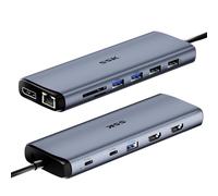 SSK 8K Thunderbolt 4 Dock,MacBook Docking Station 3 Monitors,10Gbps USB C Hub Dual HDMI, Displayport, Ethernet,100W PD, Mic/Audio, USB C& A 3.2 Gen 2 Ports