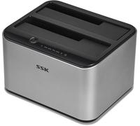 SSK Aluminum Hard Drive Docking Station, USB 3.0 to SATA Dual Bay External HDD
