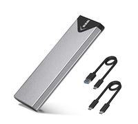 SSK Aluminum M.2 NVMe SSD Enclosure Adapter, USB 3.1/3.2 Gen 2 (10Gbps) to NVME PCI-E M-Key External SSD Drive Box (Only Suitable for NVMe PCIe 2242/2260/2280)