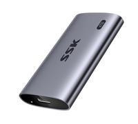 SSK External SSD 4TB Up to 2000MB/s External Solid State Hard Drives | 20Gbps USB3.2 Gen 2X2, SMART & TRIM, 4KHDR ProRes, LED Light, OTG, for iPhone 15/16/17 series,Laptop,Tablet,Mac,PC, Aluminum