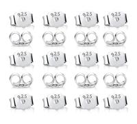 SSKHE 10 Pairs(20 pcs) Earring Backs, White Gold Plated Hypoallergenic Safety Locking Earring Backs Replacements Pierced Butterfly for Studs Earring Backs Locking